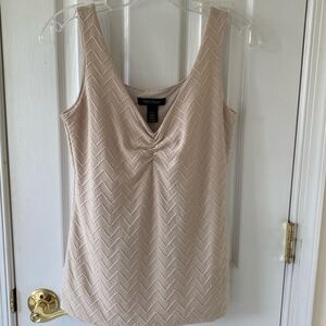 White House Black Market Tan Ruched Tank Top